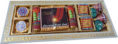 FabBites Diwali Gift Item/Box/Hamper/Pack Cracker shape Chocolate Tray for Kids/Friends Bars(140 g)