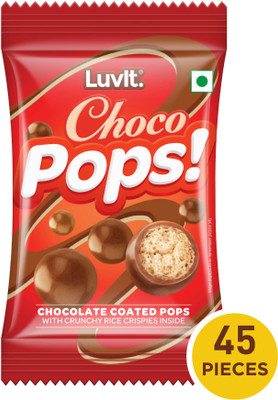LuvIt ChocoPops |Chocolate Coated Balls With Crunchy Rice Crispies Inside |Gems | Crackles(344.25 g)