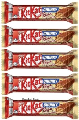 Decadent Foods Nestle KitKat Chunky Raisin & Cookie Snack Bars(5 x 38 g)