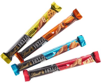 LINDT Hello Strawberry , Cookies & Cream , Caramel Brownie , Crunchy Nougat Bars(3 x 39 g)