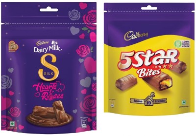 Cadbury 5 STAR Chocolate & Milk Silk Home Treats Bars(2 x 171.5 g)