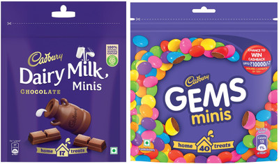 Cadbury milk minis Chocolate & gems Chocolate Bars(2 x 122.5 g)