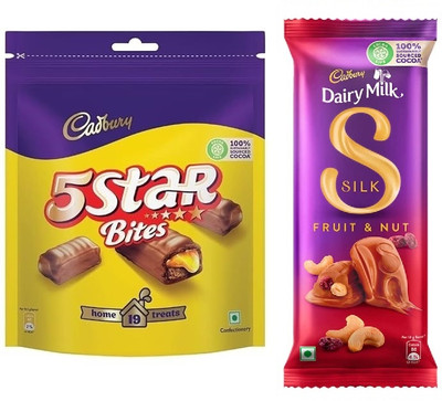 Cadbury 5 Star Chocolate & Silk Fruit and Nut Bars(2 x 1 Units)