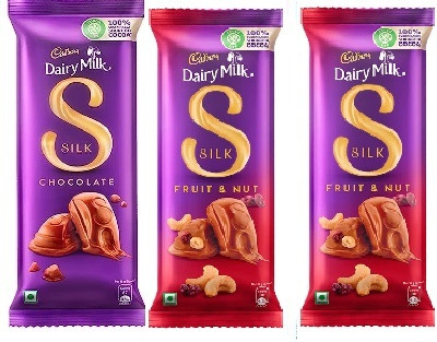 Cadbury Silk Chocolate Bar & Silk Fruit and Nut Chocolate Bars(3 x 1 Units)