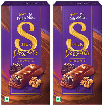 Cadbury DAIRY MILK SILK DESERTS BROWNIE WALNUT FLAVOUR CHOCOLATE Bars(2 x 70 g)