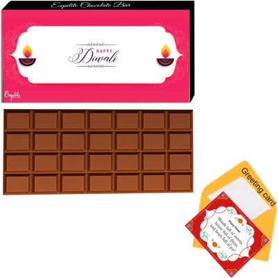 Expelite Cute Diwali Chocolate Gift For Sister - 100 Grams Bars(12 Units)