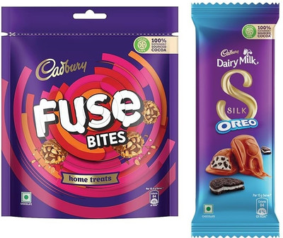 Cadbury Fuse Peanut & Silk Oreo Chocolate Bars(2 x 1 Units)