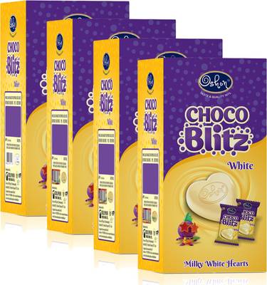 Oshon Choco Blitz White Milk Filled Treats Rich and Creamy Flavor Truffles - 125 Pieces/Box Truffles