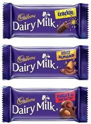 Cadbury crackle, roast almond, fruit n nut Bars(3 x 12 g)