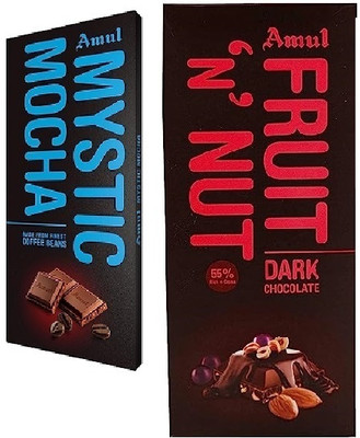 Amul Mystic Mocha Chocolate & Dark Chocolate Bar Fruit N Nut Bars(2 x 150 g)