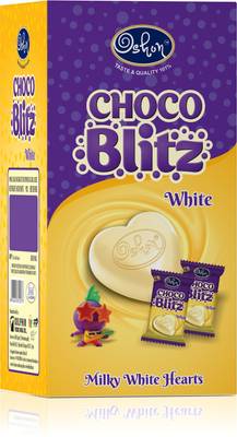 Oshon Choco Blitz White Milk Filled Treats Rich and Creamy Flavor Truffles - 125 Pieces/Box Truffles