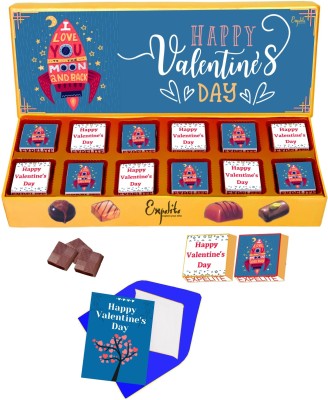 Expelite Unique Valentine gifts for Boys 12 chocolates,Valentine Chocolate Gift Box Bars(12 Units)