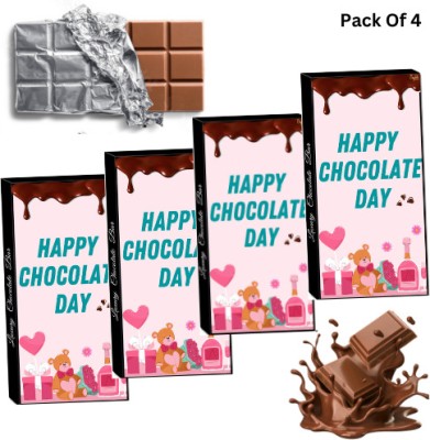 Expelite Valentine Chocolate Day gift Box ,35 Grams Each (Pack of 4) for HUSBAND WIFE Bars(4 x 1 Units)