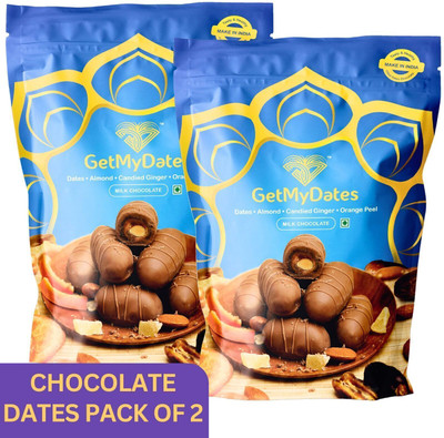 Getmydates Dates Chocolate With Almond And Dry Fruits Gift Pack of 2 Bites(8 x 30 g)