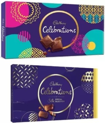 Cadbury Celebrations Combo(1 X Silk Selection, 233g + 1 X Celebrations, 130.9g) Crackles Bars(2 x 184 g)