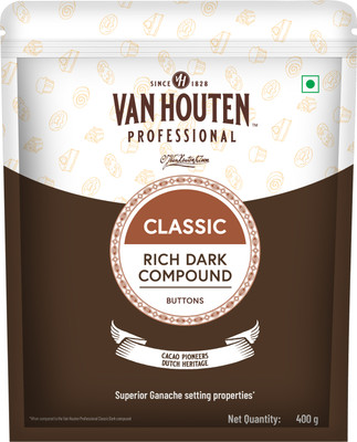 Van Houten Professional (VHP) Rich Dark Compound Buttons - Ideal for Baking Bites(400 g)
