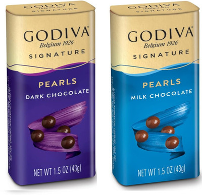 Godiva Pearls Variety Milk & Dark Chocolate Little Confections of Chocolate Perfection Bites(2 x 43 g)