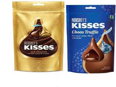 HERSHEY'S KISSES CHOCO TRUFFLE CENTRE FILLED CHOCOLATE & MILK CHOCOLATE Truffles(2 x 40 g)