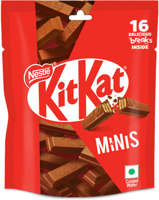 NESTLE Minis, Choco Coated Wafer Bar, Share Bag, Miniature Pouch Bars(16 x 7.4 g)
