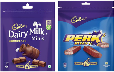 Cadbury minis Chocolate & Perk Chocolate Bars(2 x 122.5 g)