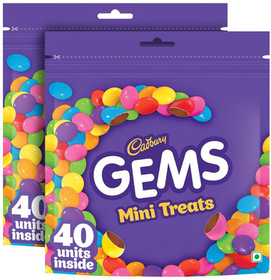 Cadbury Gems Chocolate Home Treats Pack, 125g Pack of 2 Bars(2 x 125 g)
