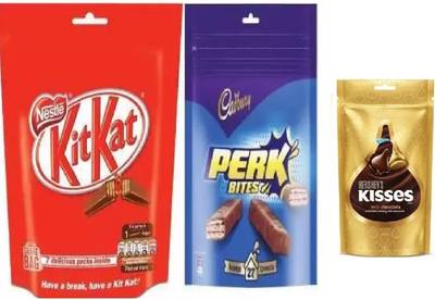 Perk Cadbury perk+ kitkat + milk kisses Bars - Price History