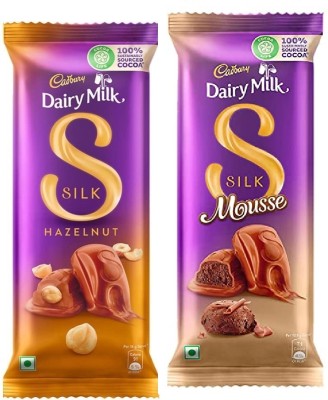 Cadbury silk hazelnut nd silk mousse Bars(2 x 54 g)