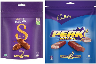 Cadbury SILK MINIS HOME TREAT & Perk Chocolate Bars(2 x 139.5 g)