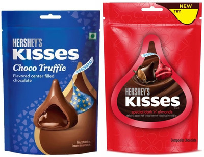 HERSHEY'S KISSES CHOCO TRUFFLE CENTRE FILLED CHOCOLATE & KISSES SPECIAL DARK N ALMONDS Truffles(2 x 39.5 g)