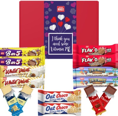 HUGS Made with Love Chocolate Gift Box - Perfect for Gifting (14 Chocolates inside) Bars(14 x 1 Units)