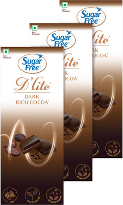 Sugarfree D'lite Rich Cocoa Dark Chocolate Bars(3 x 80 g)