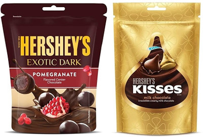 HERSHEY'S EXOTIC DARK POMEGRANATE & Milk Chocolate Bars(2 x 104 g)