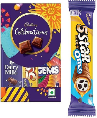 Cadbury Rakhi CelebrationsChocolate Gift Pack 60g & 5 Star Oreo Chocolate Bar42g packof2 Bars(2 x 51 g)