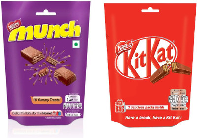 NESTLE KITKAT SHARE BAG & MUNCH CHOCOLATE (PACK OF 2) 318G Bars(2 x 160 g)