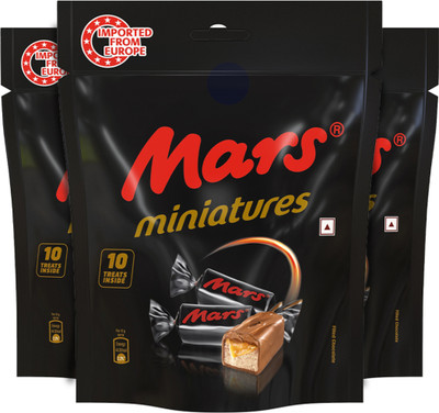 MARS Miniatures Nougat and Caramel Filled Chocolate Bars(3 x 100 g)