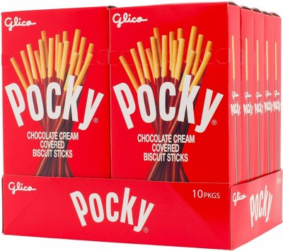 Pocky Chocolate Cream Covered Biscuit Sticks Bars(10 x 47 g)