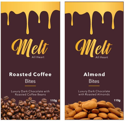 Melt Chocolate Bars Almonds and Rosted Coffee 140g (Pack of 2) Bars(2 x 70 g)