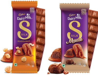 Cadbury Silk Hazelnut 143 g & Silk Mousse 50g Bars(2 x 96.5 g)