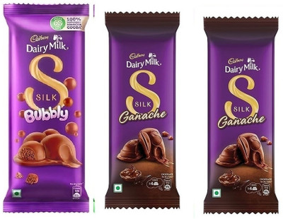 Cadbury Silk Bubbly & Ganache Chocolate Bars(3 x 55.33 g)