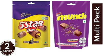 Cadbury 5 Star Chocolate Home Treats Bars 191.9 g & Munch Chocolate Pack, 160.2 g Bars(2 x 1 Units)
