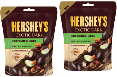 HERSHEY'S Exotic Dark Californian Almonds SPRINKLE WITH GUAVA, MEXICAN CHILLI FLAVOUR Truffles(2 x 31.5 g)