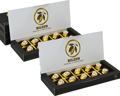 Bilzen Gift Box X2 I Gourmet Milk Chocolates I Dates and Almond I Khajoor BadamA Bites(10 x 26 g)
