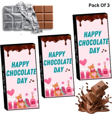 Expelite Valentine Day gift Box ,35 Grams Each (Pack of 3) Chocolate for Girlfriend Bars(3 x 1 Units)