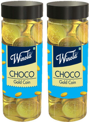 Winola Chocolate Gift Pack | Combo of Milk Chocolate Coin (Pack of 2) Bites(2 x 175 g)