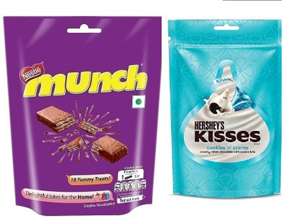 NESTLE Munch Chocolate & Kisses Cookies N Creme Bars(2 x 98 g)