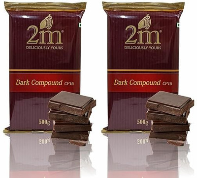 KONFIZ Dark Chocolate Compound Slab(Cp-16) Bars(2 x 500 g)