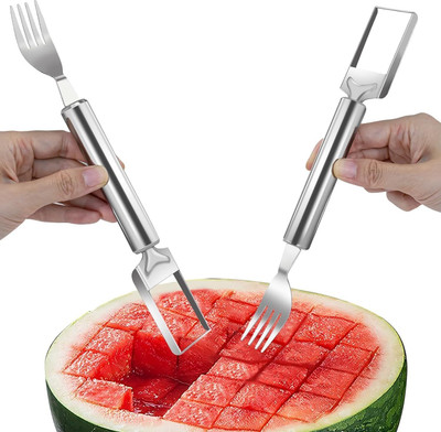 Stadash 2-in-1 Watermelon Fork Slicer Cutter Tool - Stainless Steel Watermelon Cutter Fruit Slicer(2 chopper)