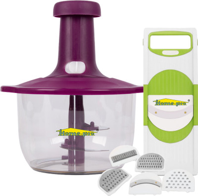 Home-pro Slicer & Grater | 1500 ML Capacity Hand Chopper | Vegetable & Fruit Chopper(Chopper 1500ML & 6 in 1 Slicer)