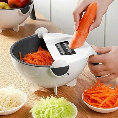 RK RETALIER Multifuctional Rotate Vegetable Fruit Cutter with Drain Basket Shredder Vegetable & Fruit Grater & Slicer(1 Rotate Vegetable Fruit Cutter)