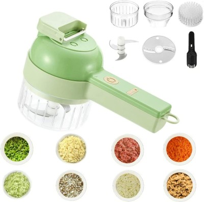 Holy Delight 4 in 1 Portable Electric Vegetable Cutter Set,Food Processor for with Brush Electric Vegetable & Fruit Grater & Slicer(1pcs 4 in 1 Handheld Electric Vegetable Cutter Set)